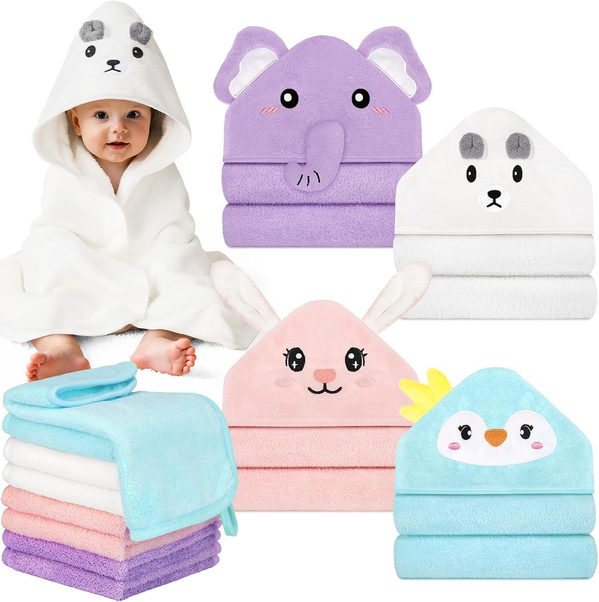 12-piece baby bath towel set, view 10