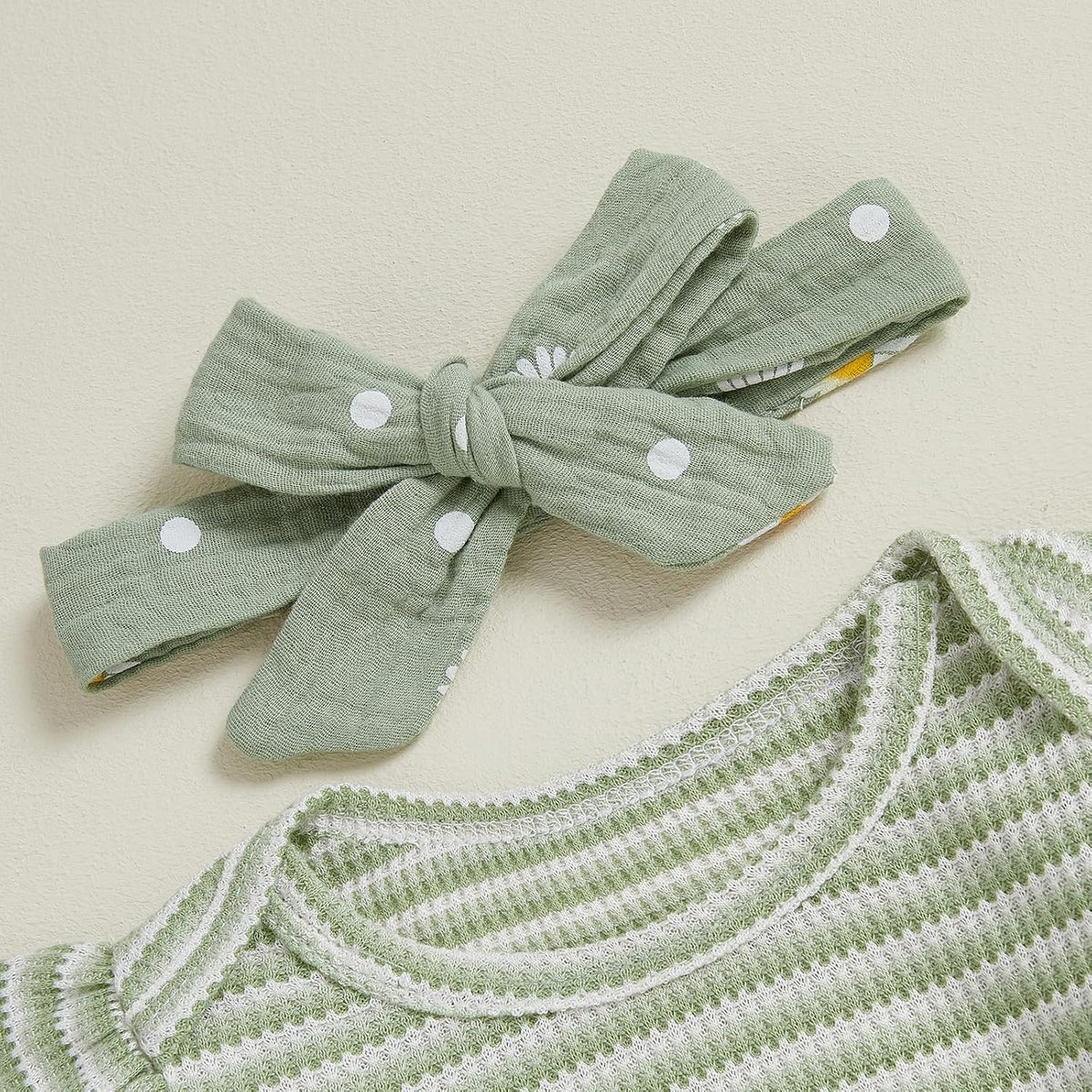 Newborn Infant Girl Clothes Rib Knit Romper Daisy Print Pants Headband Baby Clothes for Girls 0 3 6 12 18 24 Months