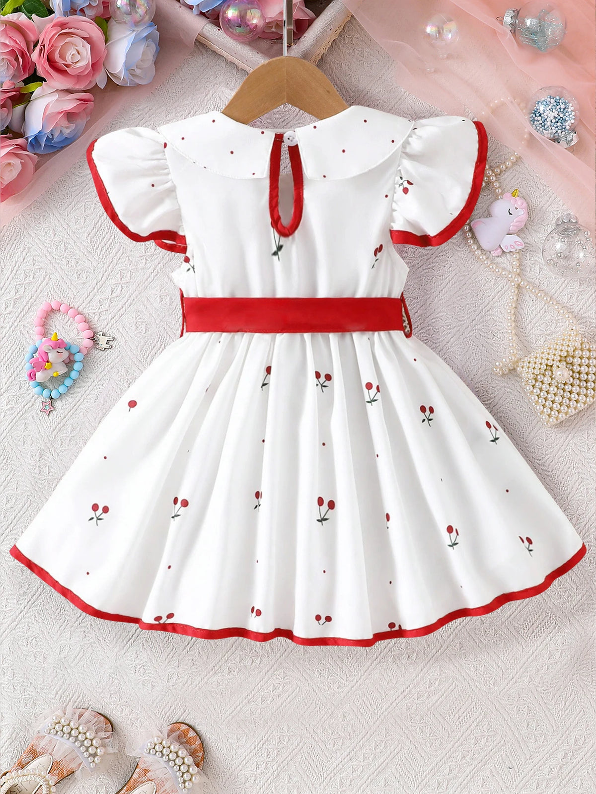 2025 Summer Collection: Adorable Infant Floral Dress for Girls, Breathable Short Sleeve Princess Outfit for Ages 0-3 Years