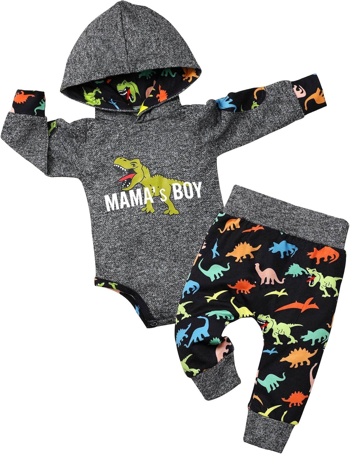 Adorable Newborn Baby Boy Plaid Hoodie & Pants Set - Cozy 2PCS Fall/Winter Outfit