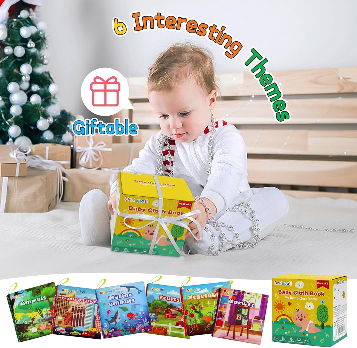 Soft cloth baby books, 6-pack, view 5
