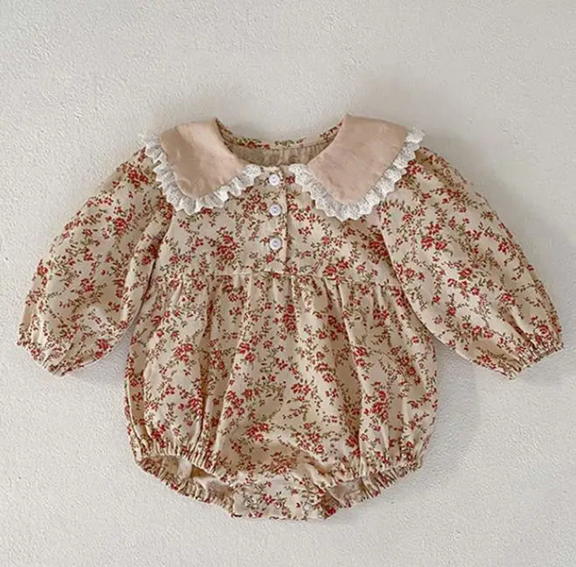 Charming Hollow Out Long Sleeve Knit Romper for Baby Girls - Perfect for Spring and Autumn
