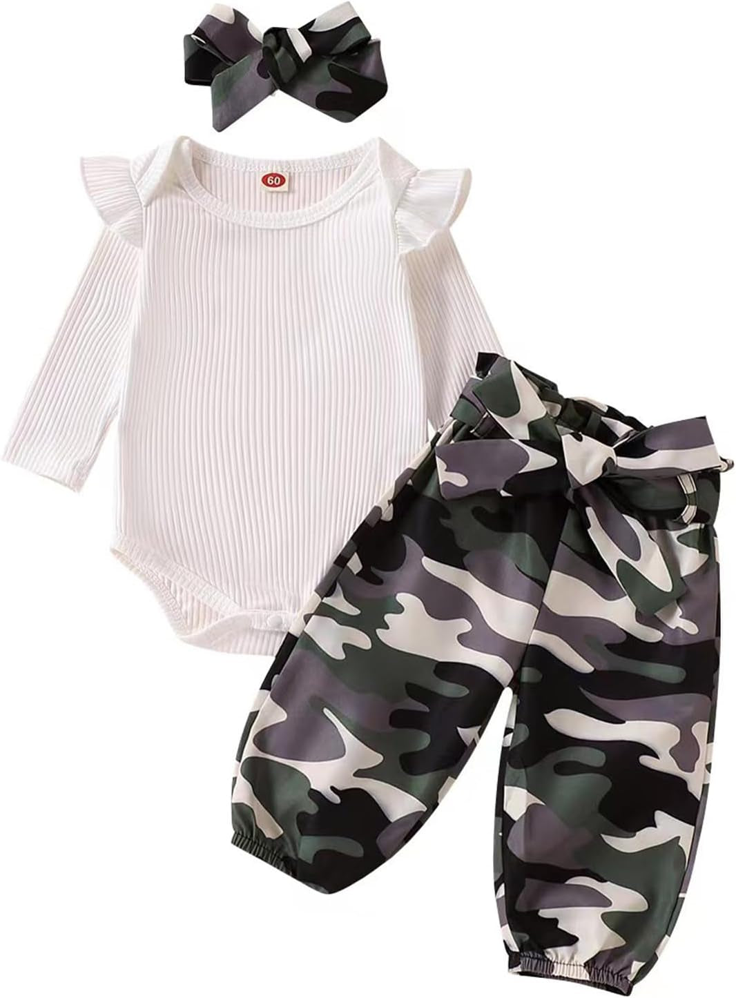 Newborn Infant Girl Clothes Rib Knit Romper Daisy Print Pants Headband Baby Clothes for Girls 0 3 6 12 18 24 Months