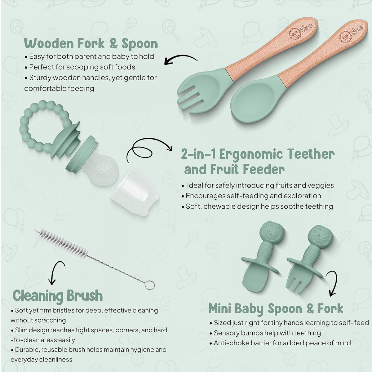 Silicone baby weaning set, view 6