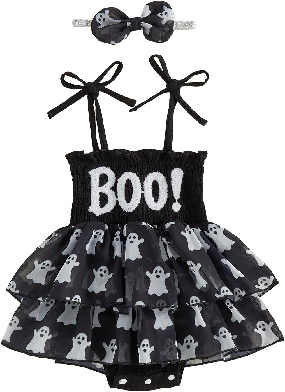 Halloween Baby Girl Outfit Infant Pumpkin Tutu Tulle Romper Dress