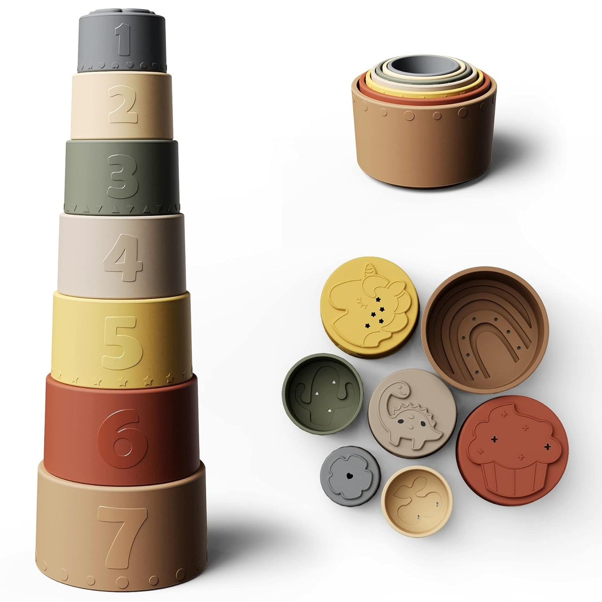 Silicone stacking cups, view 10