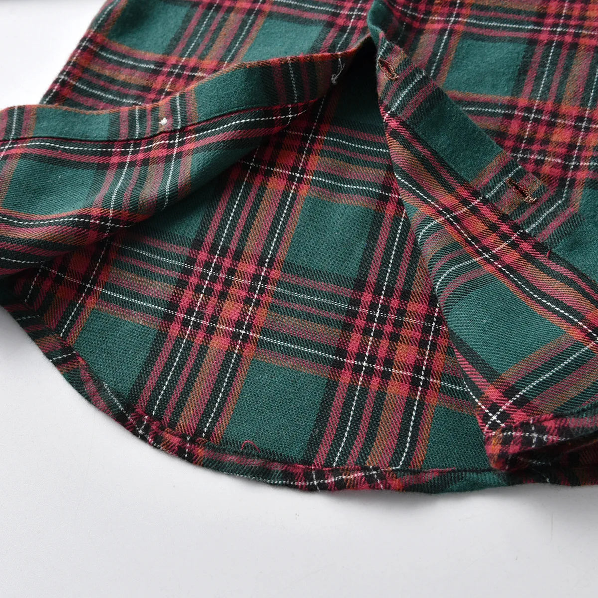 Boys plaid Christmas shirt, pants and suspender set, view 5