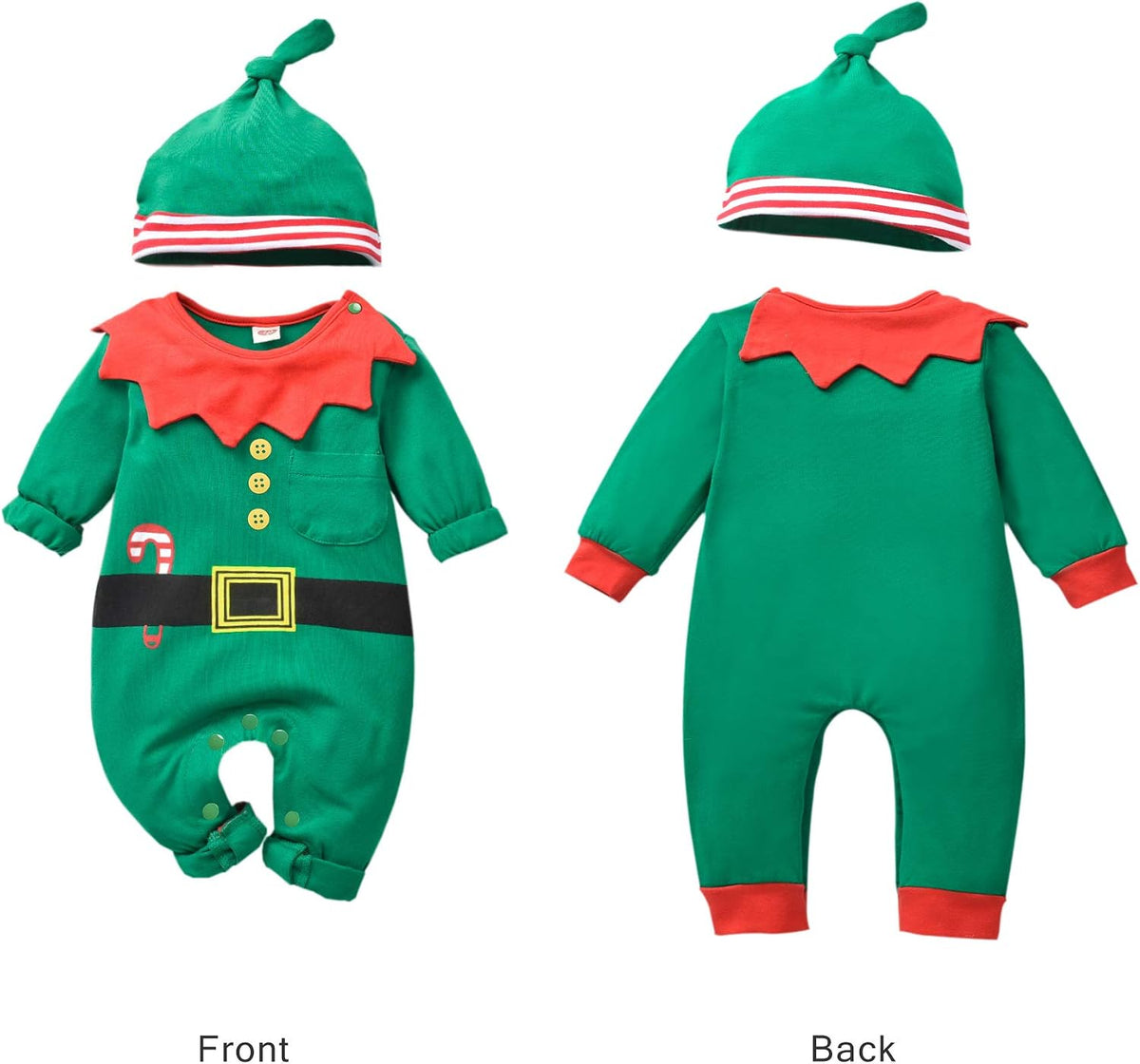 Infant Baby Boys Girls First Christmas Outfit Xmas Romper Elf Santa Clothes