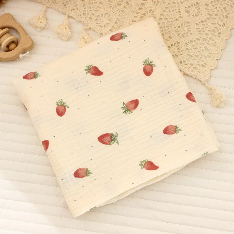 Adorable Cotton Muslin Baby Swaddle Blanket - Soft, Breathable, and Perfect for Newborns!