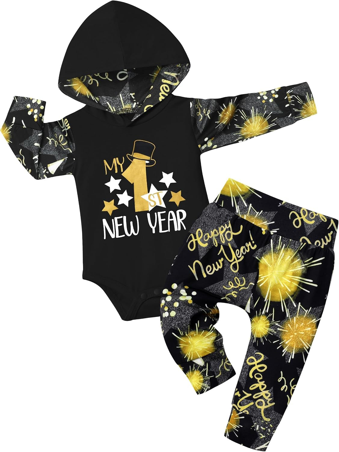 Adorable Newborn Baby Boy Plaid Hoodie & Pants Set - Cozy 2PCS Fall/Winter Outfit