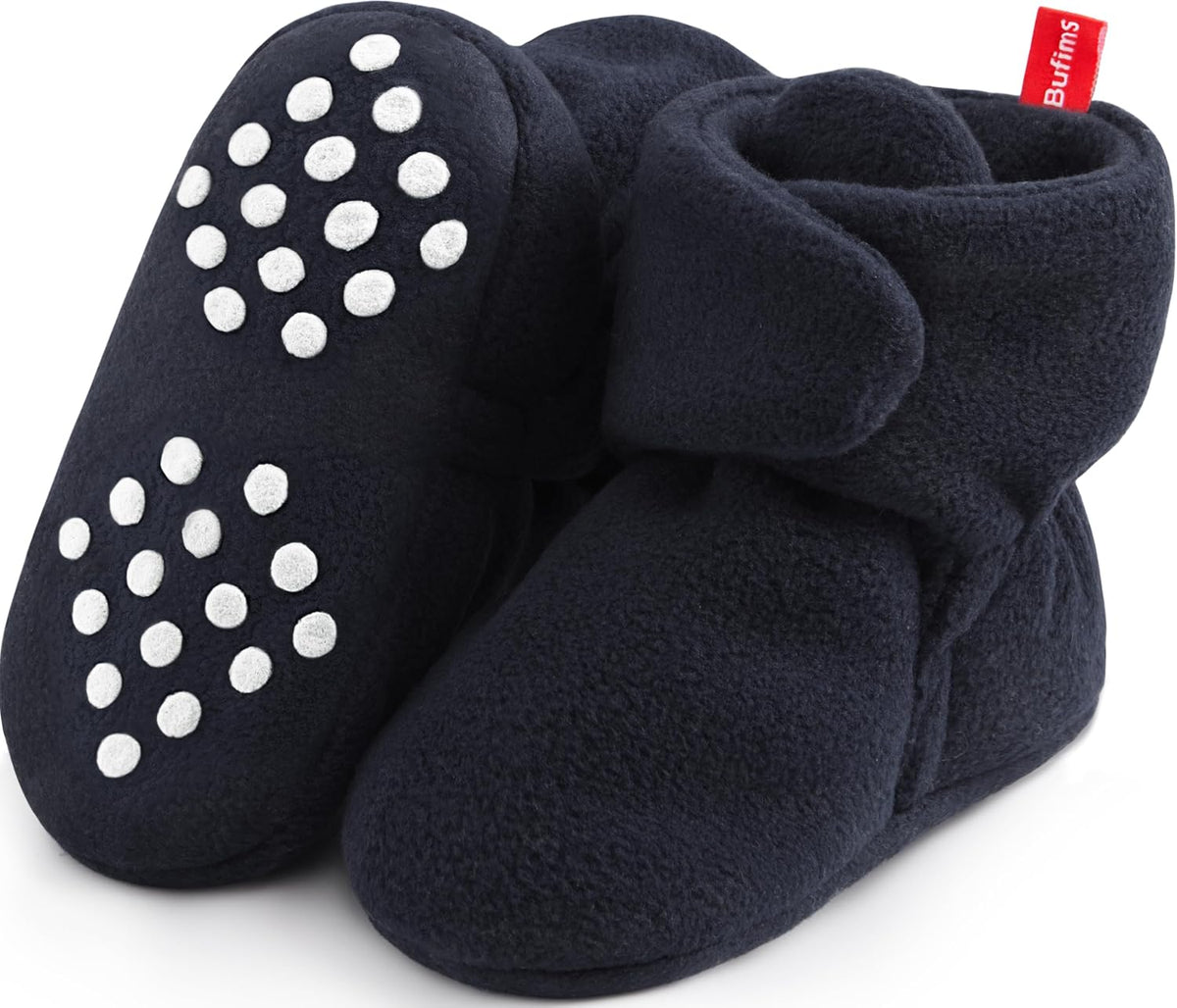 Fleece baby booties with non-slip soles, view 9
