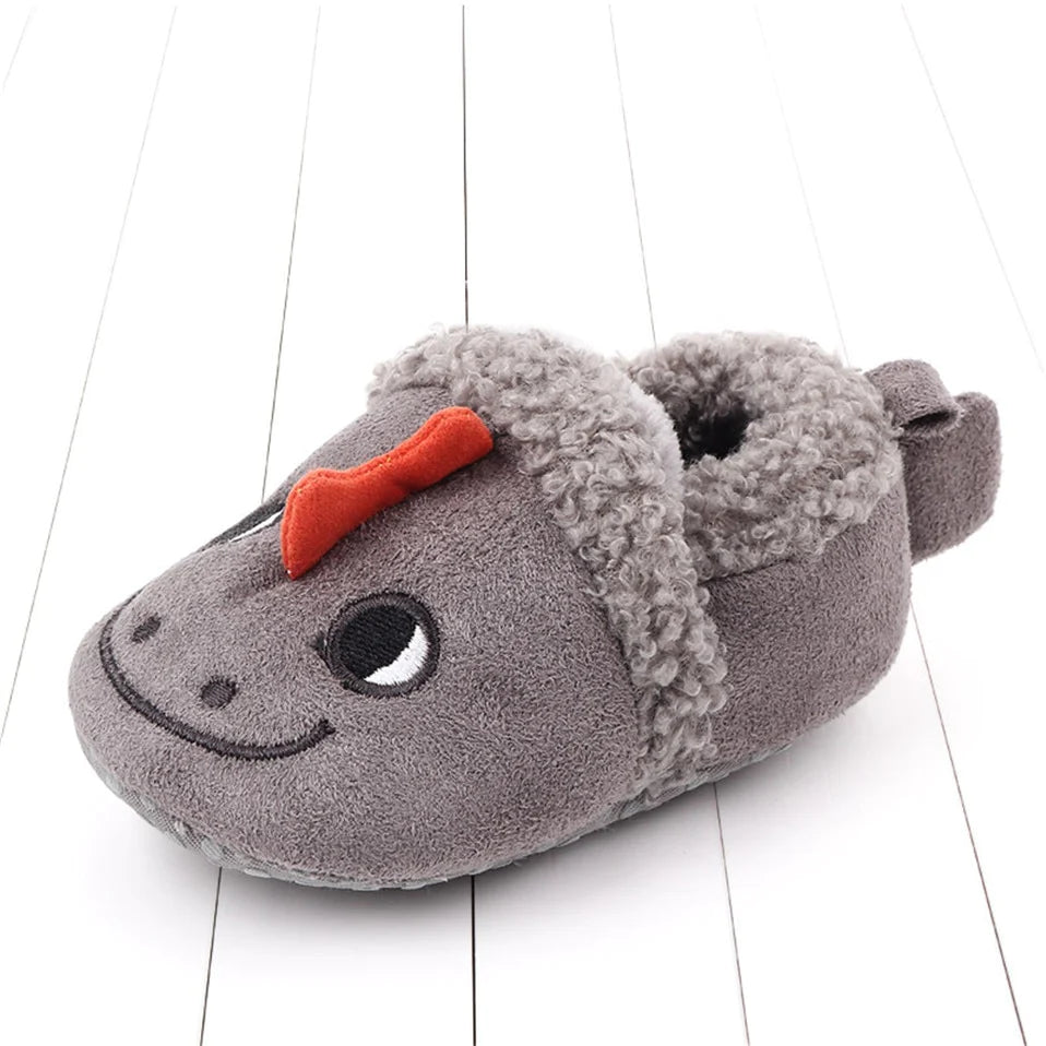 Adorable Anti-Slip Infant Knit Slippers for Boys and Girls - Cute Cartoon Prewalker Crib Shoes