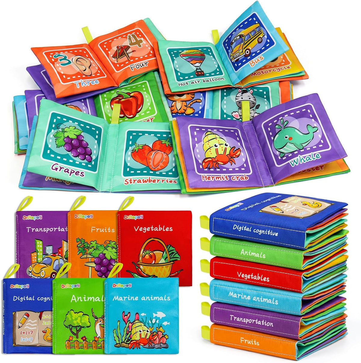 Soft cloth baby books, 6-pack, view 8