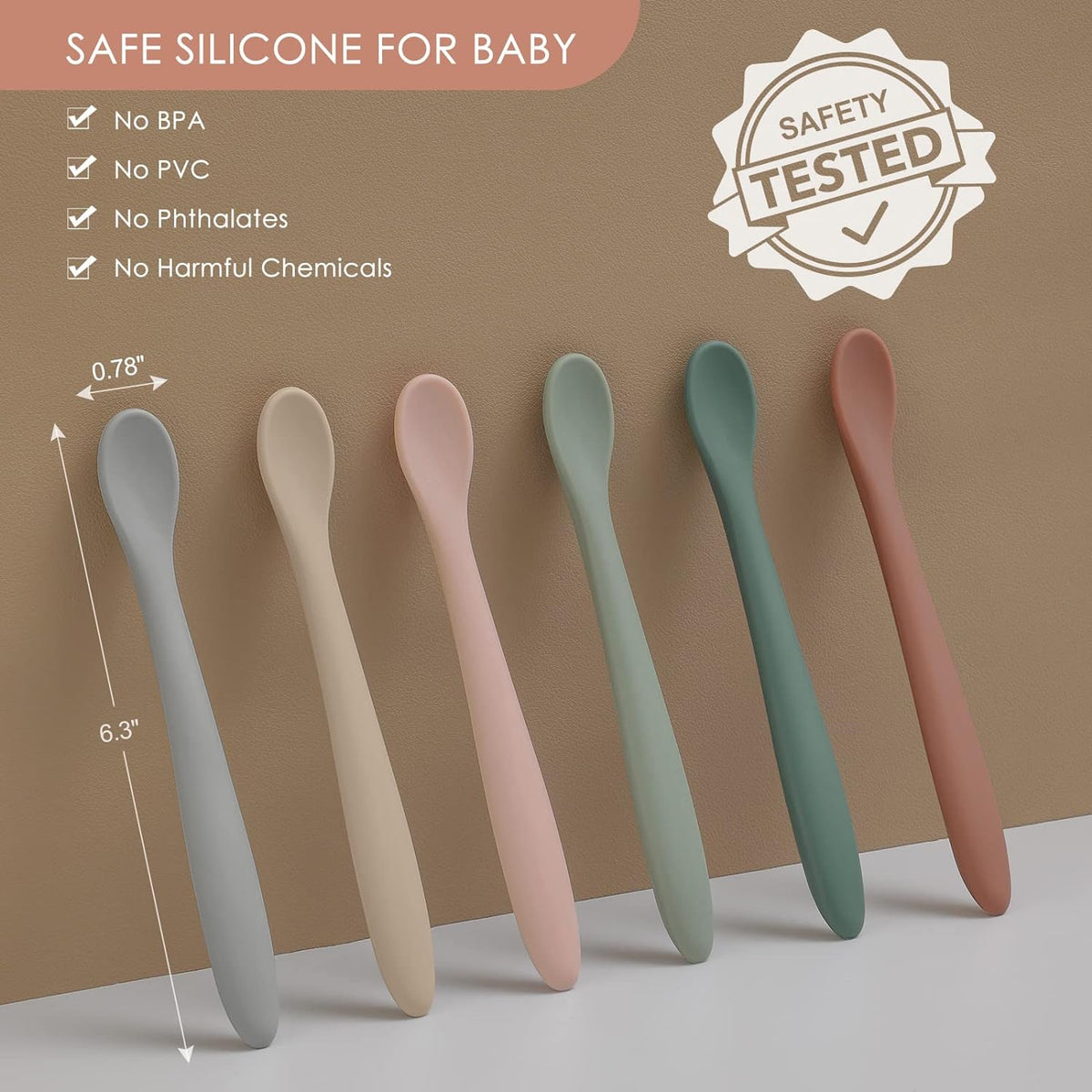 First-stage silicone baby spoons, view 2