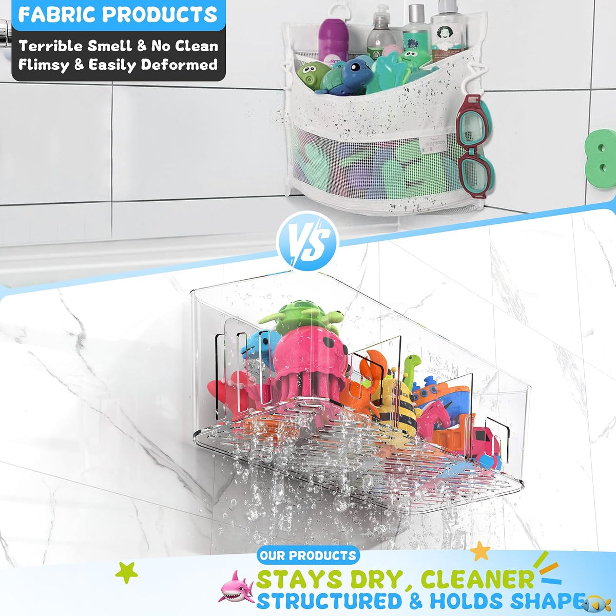 Bath toy storage organizer, view 7