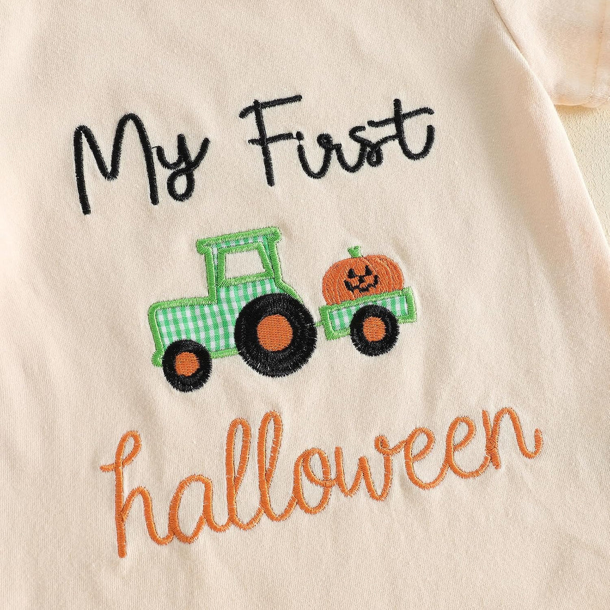 My First Halloween Baby Boy Outfit Short Sleeve Romper + Pumpkin Patch Pants + Hat Newborn Fall Clothes