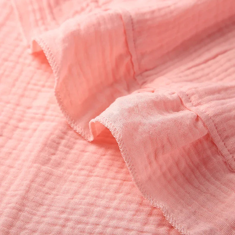Organic Cotton Newborn Muslin Swaddle Blankets - Ruffled Gauze Baby Wraps and Bedding Accessories