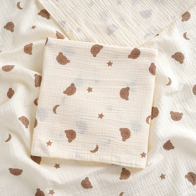 Adorable Cotton Muslin Baby Swaddle Blanket - Soft, Breathable, and Perfect for Newborns!