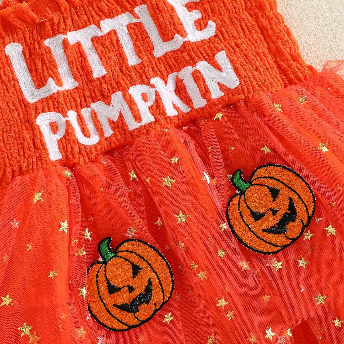 Halloween Baby Girl Outfit Infant Pumpkin Tutu Tulle Romper Dress