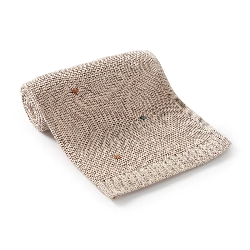 Luxuriously Soft Cotton Muslin Newborn Blanket - 90x70cm Knitted Swaddle Wrap for Infants & Toddlers