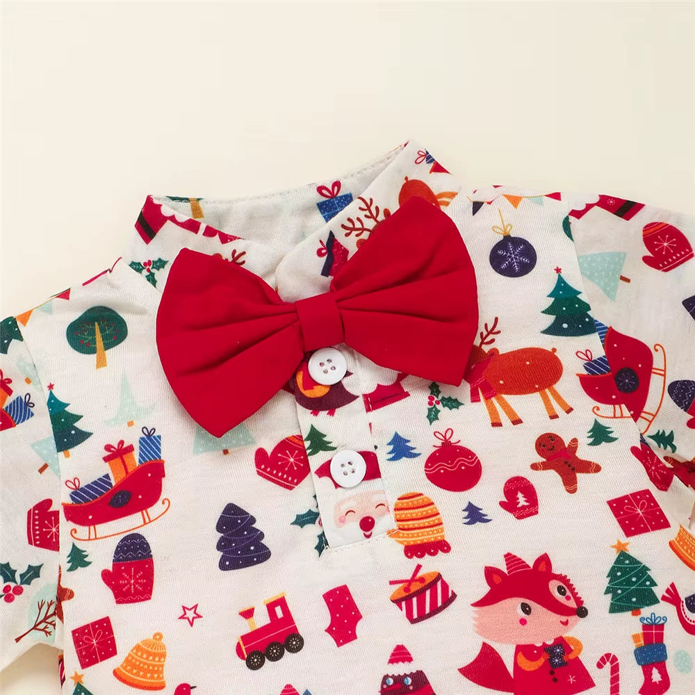 My First Christmas fox and deer romper set for baby boys, view 6