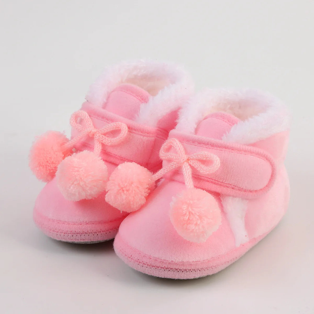 Cozy Pompom Soft Booties for Infants and Toddlers - Stylish Snow Boots for Newborn Comfort