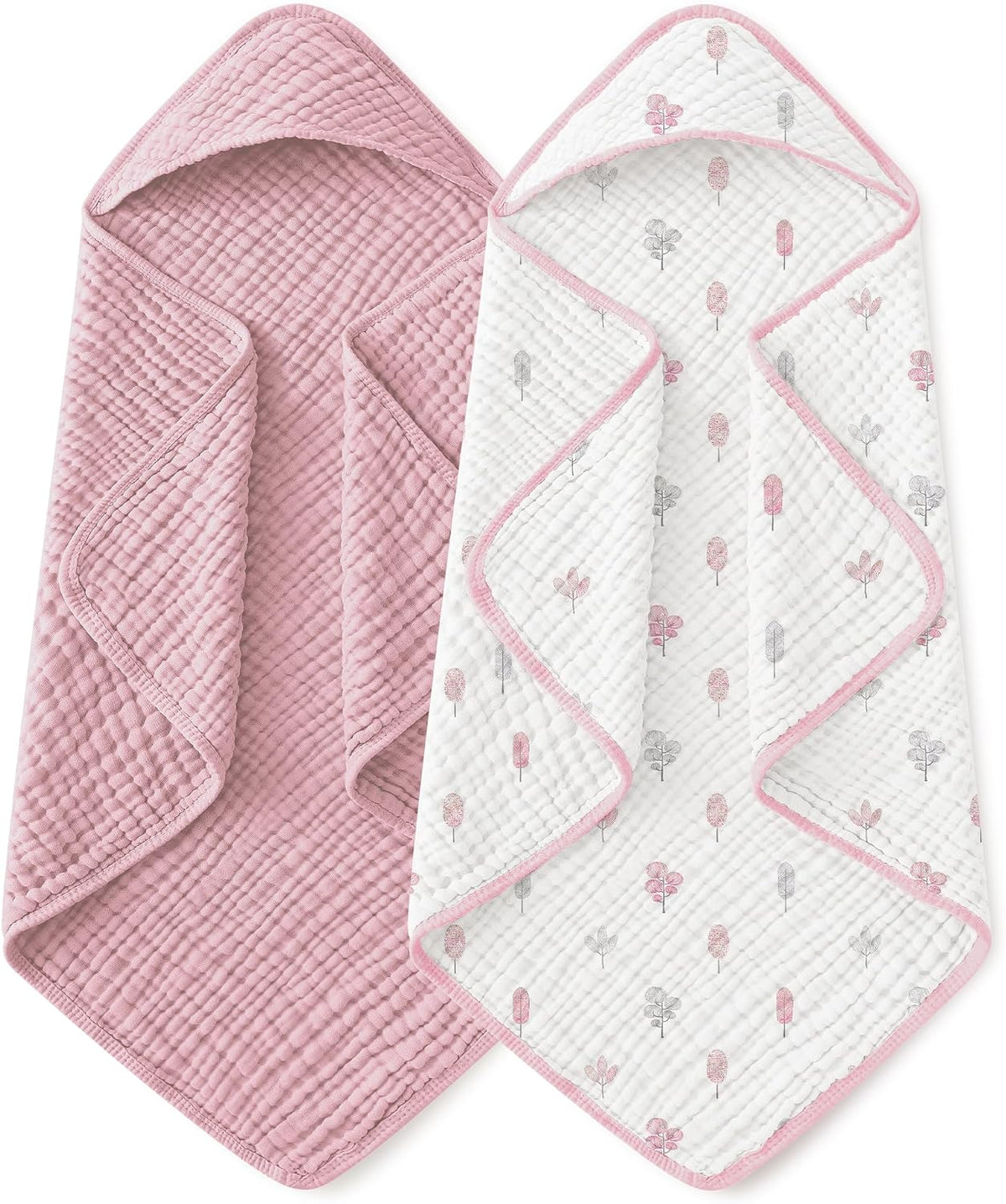 Muslin hooded baby towels, 2-pack, view 19