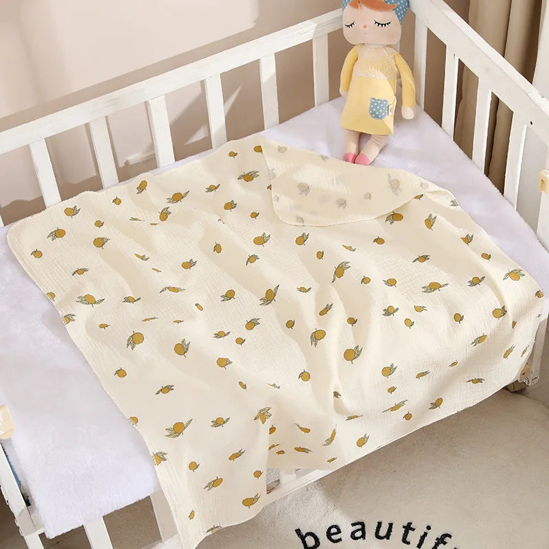Adorable Cotton Muslin Baby Swaddle Blanket - Soft, Breathable, and Perfect for Newborns!