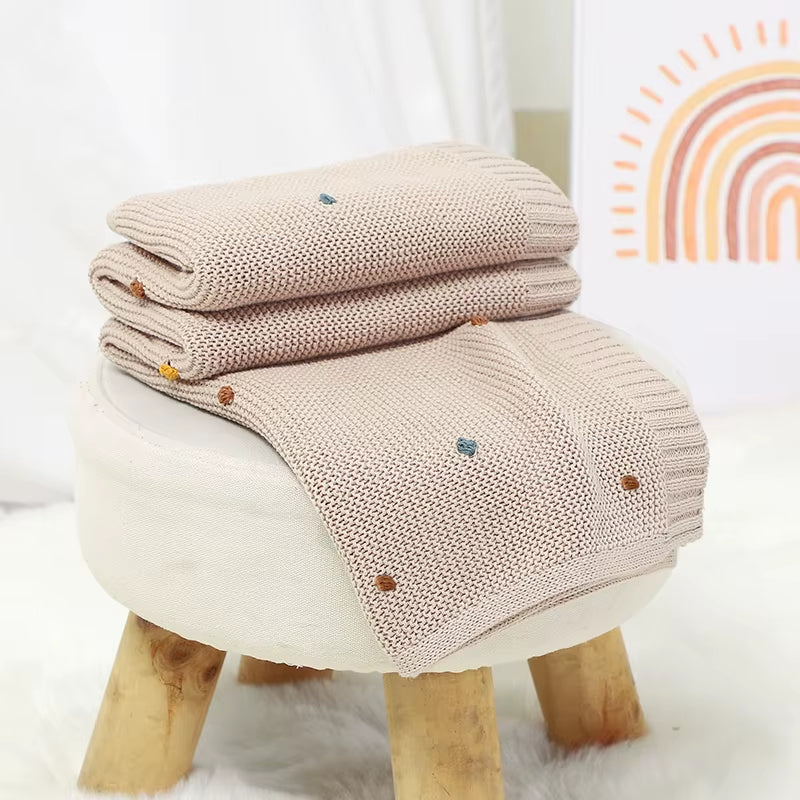 Luxuriously Soft Cotton Muslin Newborn Blanket - 90x70cm Knitted Swaddle Wrap for Infants & Toddlers