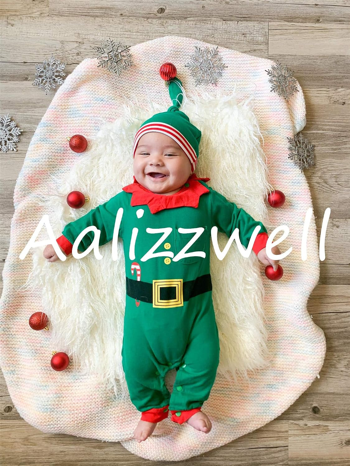 Infant Baby Boys Girls First Christmas Outfit Xmas Romper Elf Santa Clothes