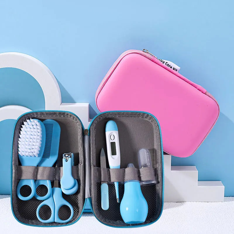 Essential 8-Piece Newborn Health Care and Grooming Kit: Complete Nail, Hair, Thermometer, and Brush Set for Safe Baby Care
