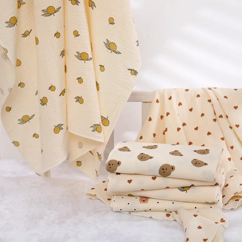 Adorable Cotton Muslin Baby Swaddle Blanket - Soft, Breathable, and Perfect for Newborns!