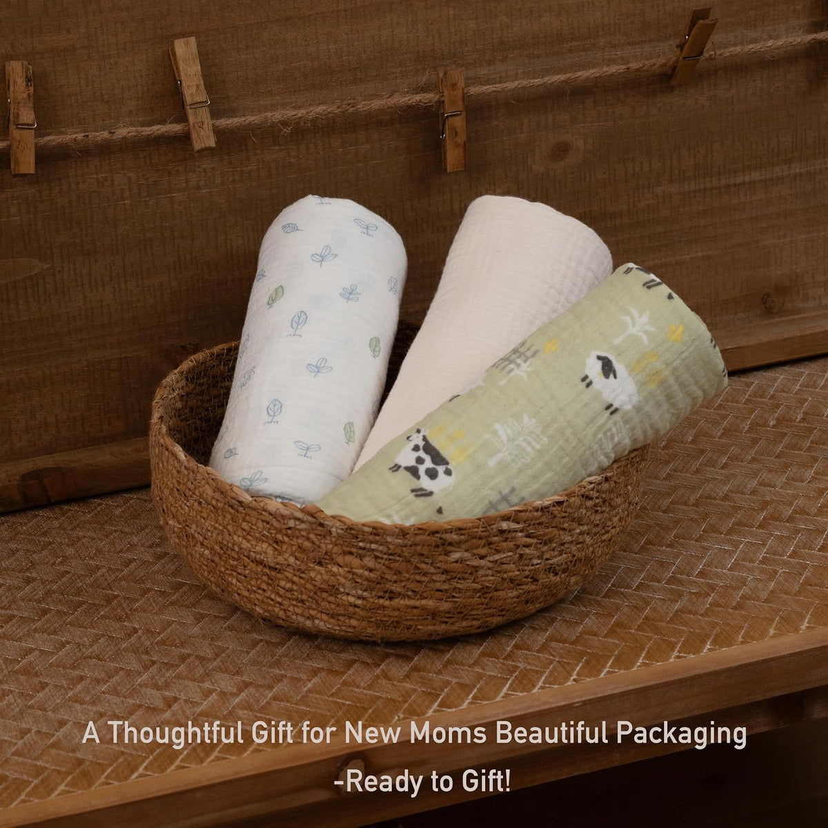 Muslin swaddle blankets, 3-pack, view 7