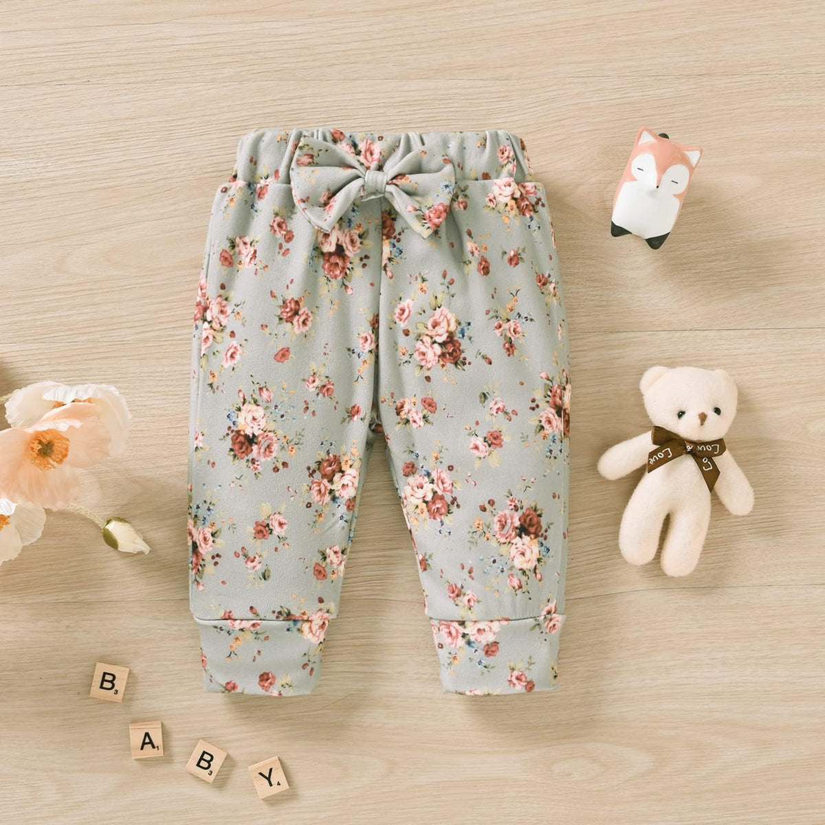 Adorable Baby Girls Ribbed Bodysuit & Pants Set - Perfect for Spring & Summer!