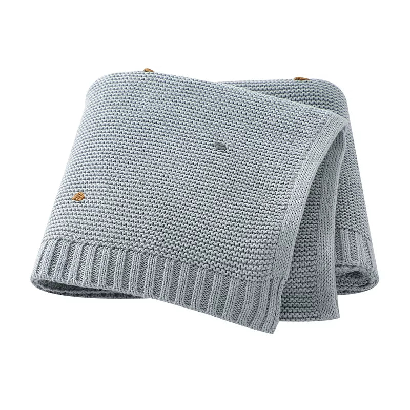 Luxuriously Soft Cotton Muslin Newborn Blanket - 90x70cm Knitted Swaddle Wrap for Infants & Toddlers