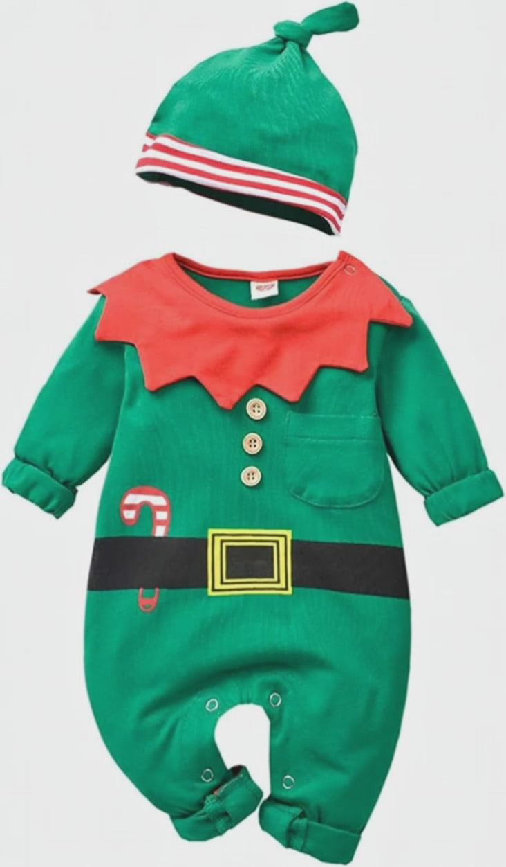 Elf first Christmas romper