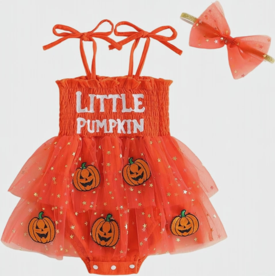 Pumpkin tutu romper dress