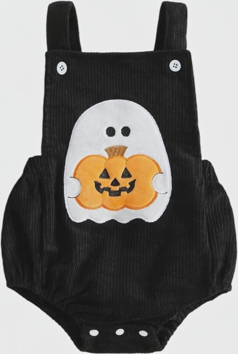 Ghost and pumpkin bubble romper