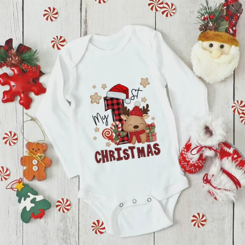 My First Christmas reindeer romper