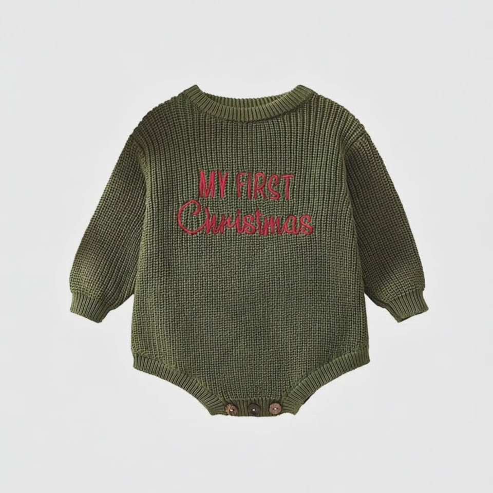 Christmas knit sweater romper